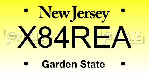 X84REA New Jersey License Plate