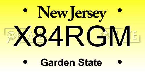 X84RGM New Jersey License Plate