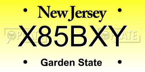 X85BXY New Jersey License Plate