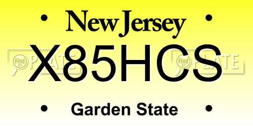 X85HCS New Jersey License Plate