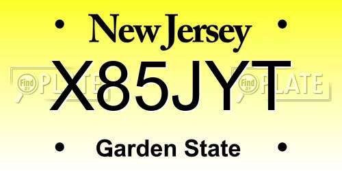 X85JYT New Jersey License Plate