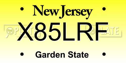 X85LRF New Jersey License Plate