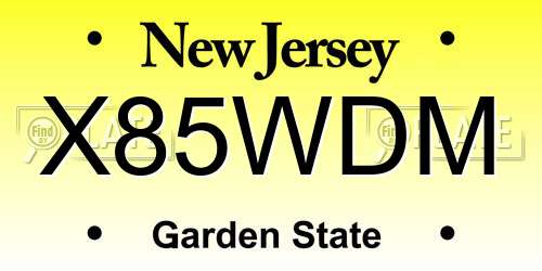X85WDM New Jersey License Plate