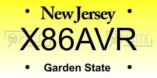 X86AVR New Jersey License Plate