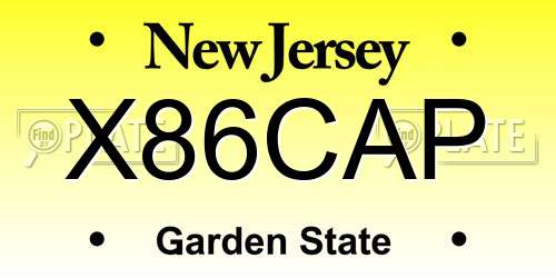 X86CAP New Jersey License Plate