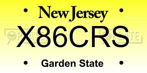 X86CRS New Jersey License Plate