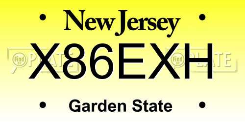 X86EXH New Jersey License Plate
