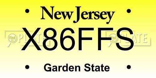 X86FFS New Jersey License Plate
