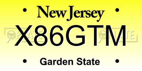 X86GTM New Jersey License Plate