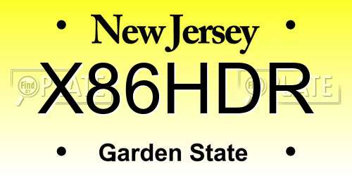 X86HDR New Jersey License Plate