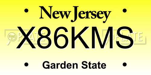 X86KMS New Jersey License Plate