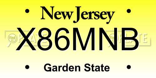 X86MNB New Jersey License Plate