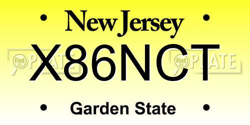 X86NCT New Jersey License Plate