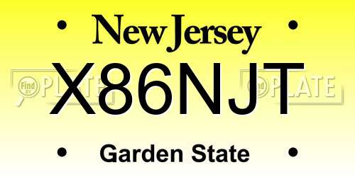 X86NJT New Jersey License Plate