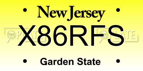 X86RFS New Jersey License Plate