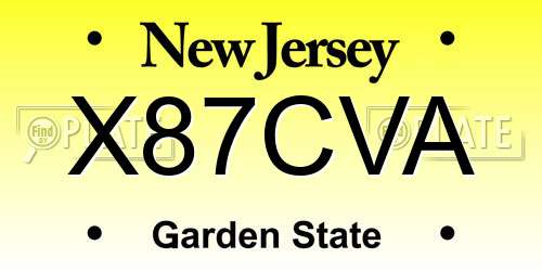 X87CVA New Jersey License Plate