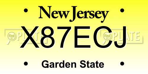 X87ECJ New Jersey License Plate
