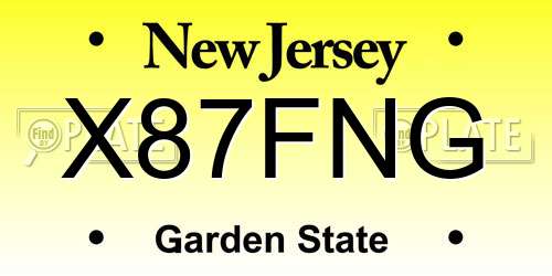 X87FNG New Jersey License Plate