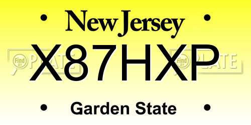 X87HXP New Jersey License Plate