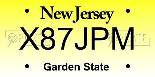 X87JPM New Jersey License Plate