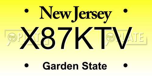 X87KTV New Jersey License Plate