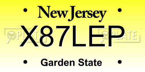 X87LEP New Jersey License Plate