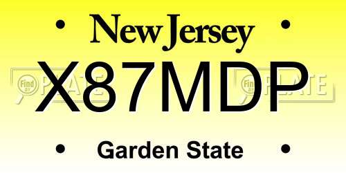 X87MDP New Jersey License Plate