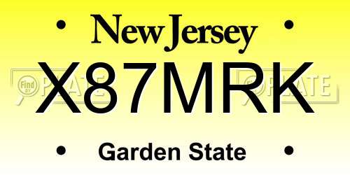 X87MRK New Jersey License Plate
