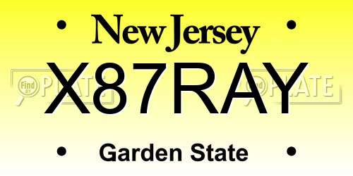 X87RAY New Jersey License Plate