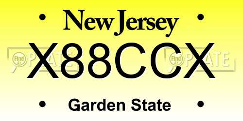X88CCX New Jersey License Plate