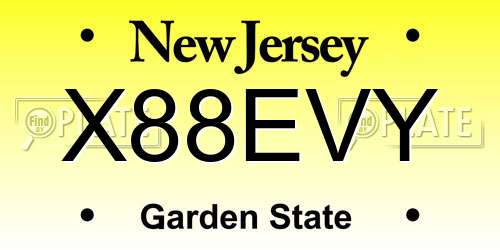 X88EVY New Jersey License Plate