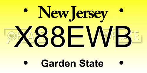 X88EWB New Jersey License Plate