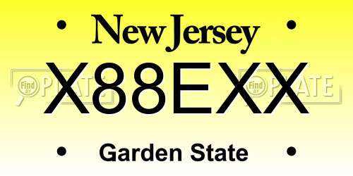 X88EXX New Jersey License Plate