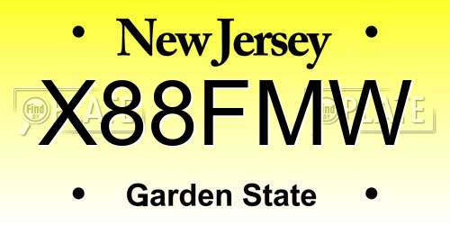 X88FMW New Jersey License Plate