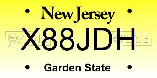 X88JDH New Jersey License Plate