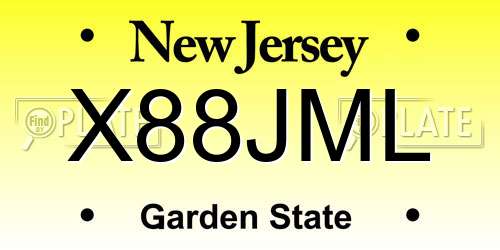 X88JML New Jersey License Plate