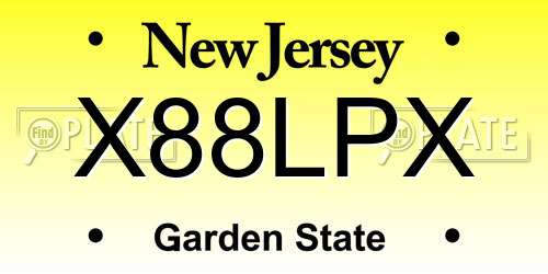 X88LPX New Jersey License Plate