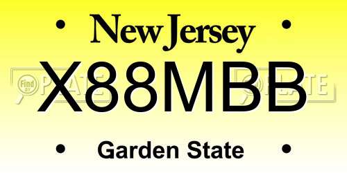 X88MBB New Jersey License Plate
