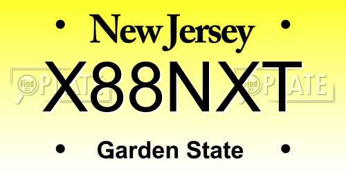 X88NXT New Jersey License Plate