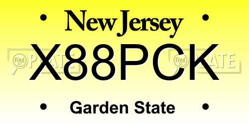 X88PCK New Jersey License Plate