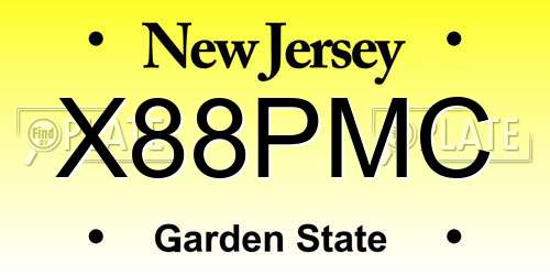 X88PMC New Jersey License Plate