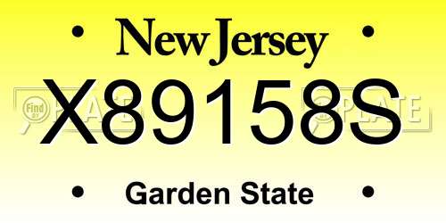X89158S New Jersey License Plate