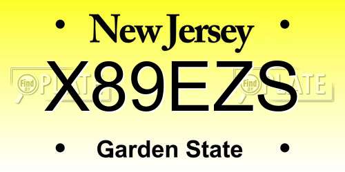 X89EZS New Jersey License Plate