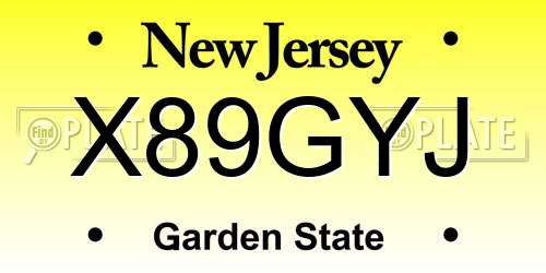 X89GYJ New Jersey License Plate