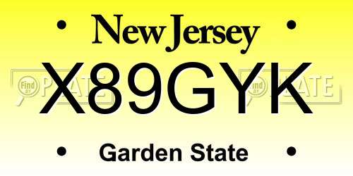 X89GYK New Jersey License Plate