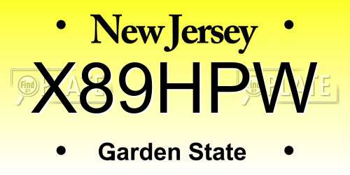 X89HPW New Jersey License Plate