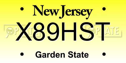 X89HST New Jersey License Plate