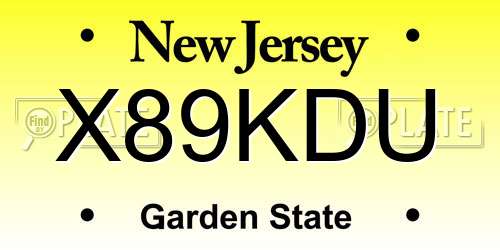 X89KDU New Jersey License Plate