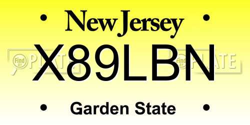 X89LBN New Jersey License Plate