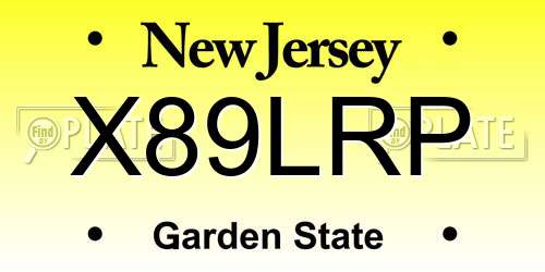 X89LRP New Jersey License Plate